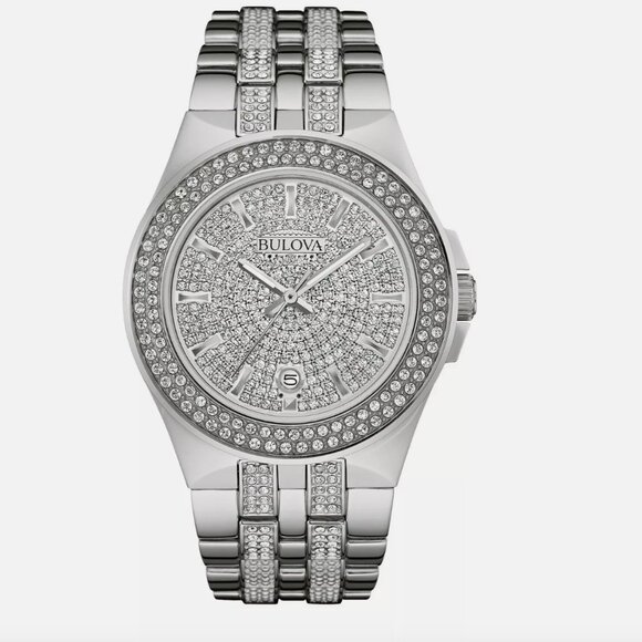 Bulova Men's Quartz Dial Silver-Tone 42mm Watch - Picture 1 of 3
